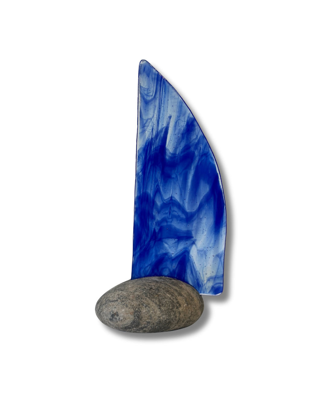 Lapis Blue Glass Sailboat