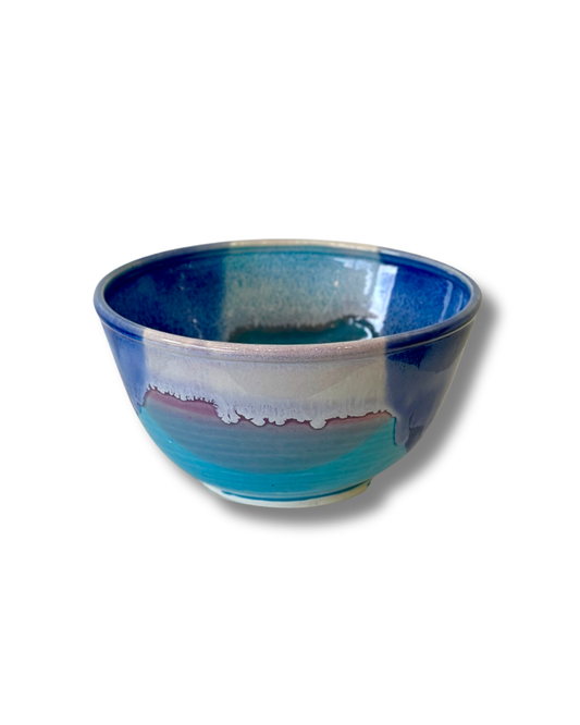 Light Blue and Purple Ceramic Bowl